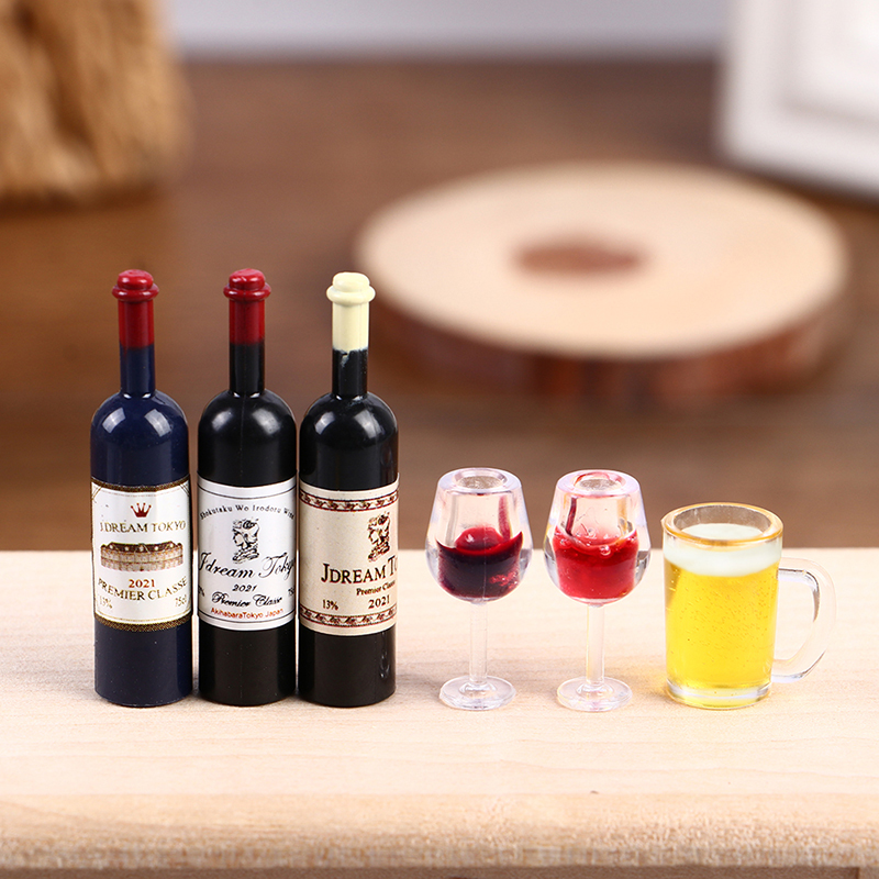5개 인형의 집 미니어처 와인 컵 맥주잔 와인병 1:1 - Wine Y Beer 리뷰 및 가격